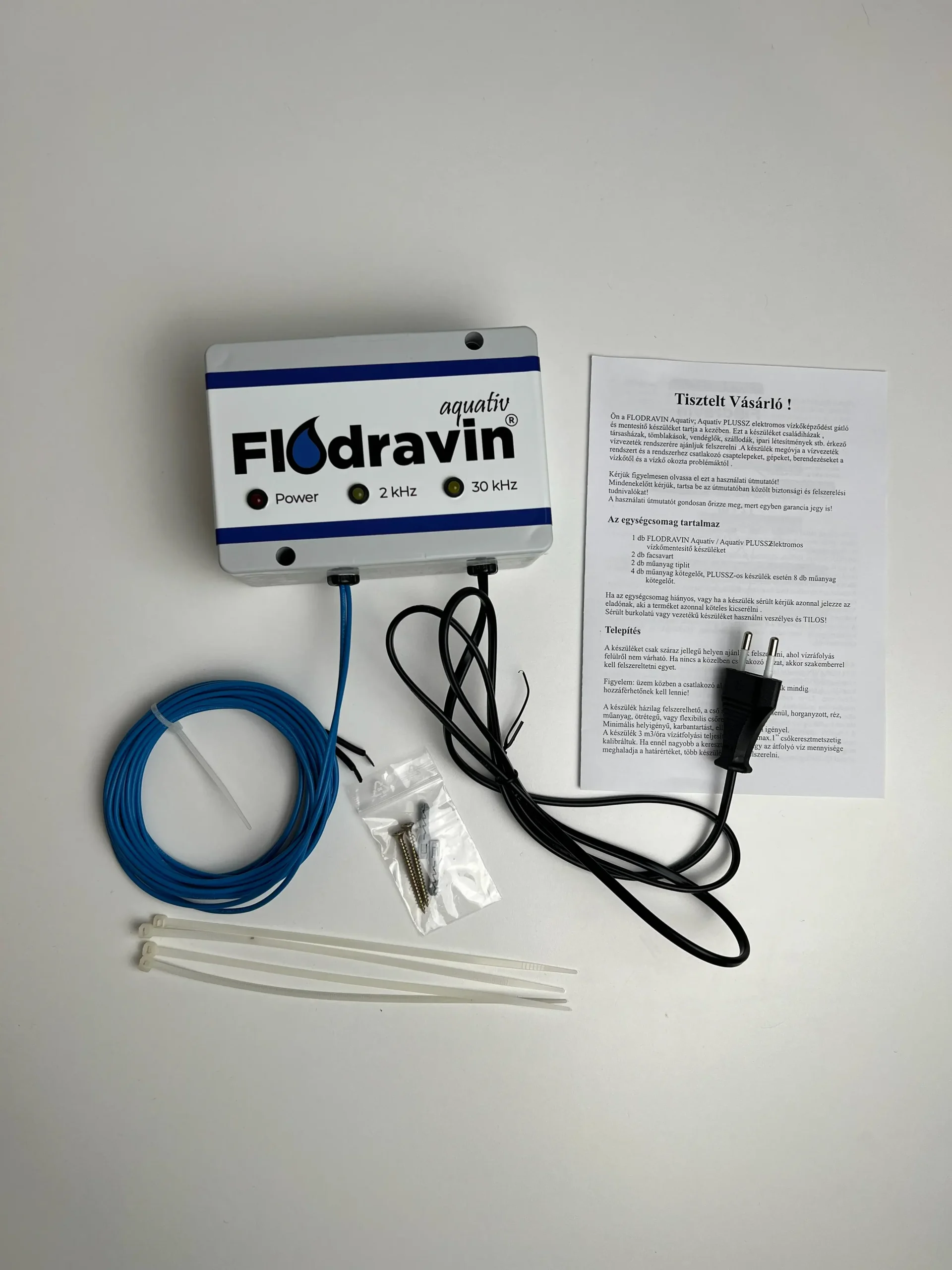 Flodravin Aquatív <span style="color:red">NORMÁL</span> elektromos vízkőképződést gátló és -mentesítő készülék - Image 2